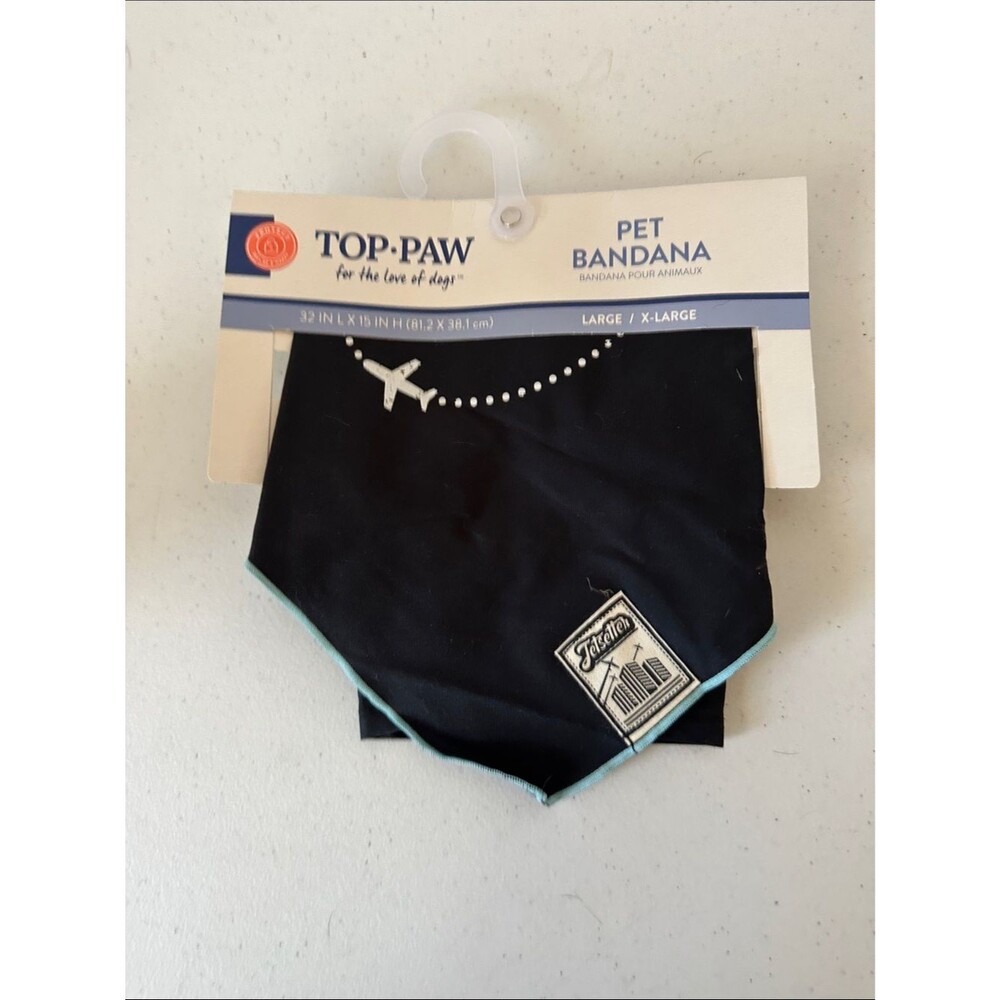 Top Paw “Jetsetter” Pet Bandana Size L/XL Travel Dog Scar